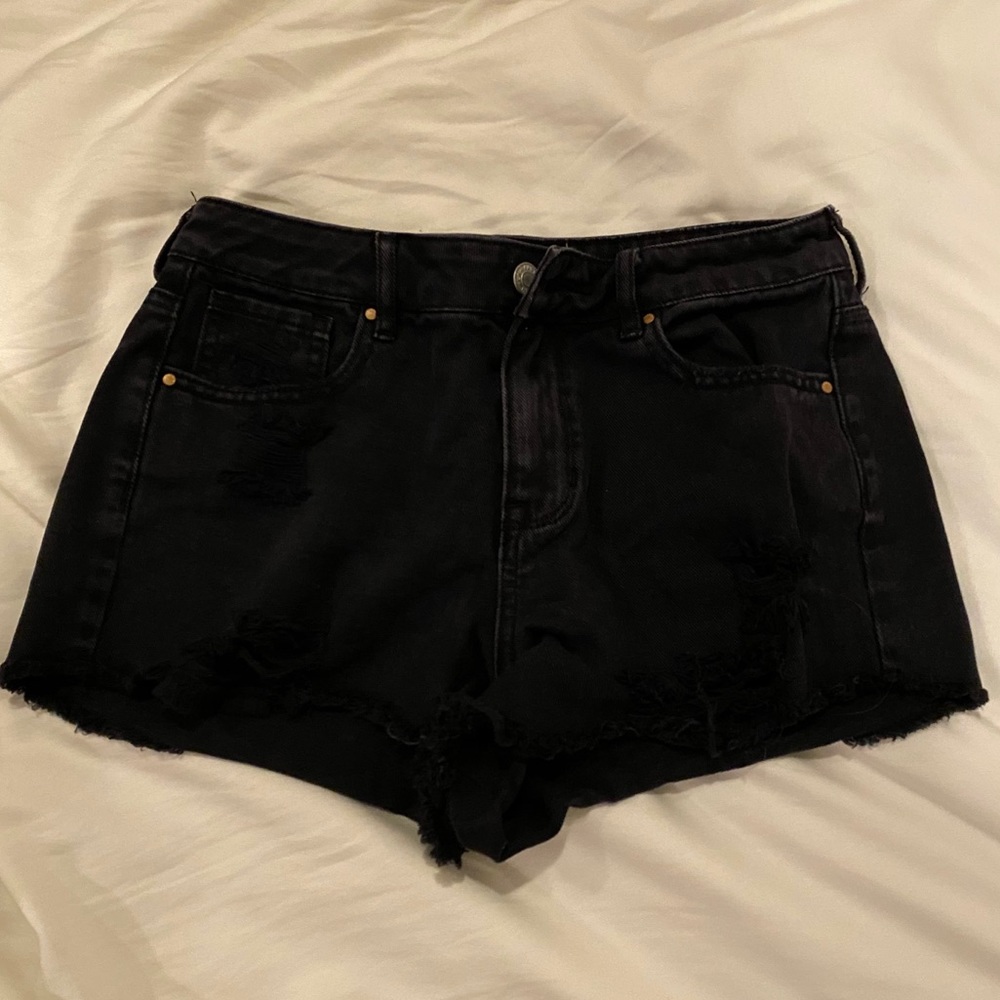 Pacsun black ripped jean shorts